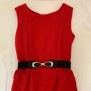 Yumi Red Dress with Belt